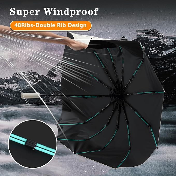 Large Double-Ribs Umbrella Automatic Folding Umbrella - Image 5