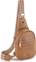 Telena Small Sling Bag for Women Leather Crossbody Fanny Packs Chest Bag for by Telena