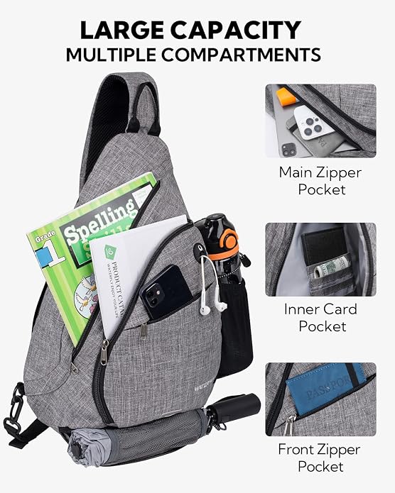 WATERFLY Large Crossbody Sling Bag: Over Shoulder Backpack Daypack Casual Cross - Image 3