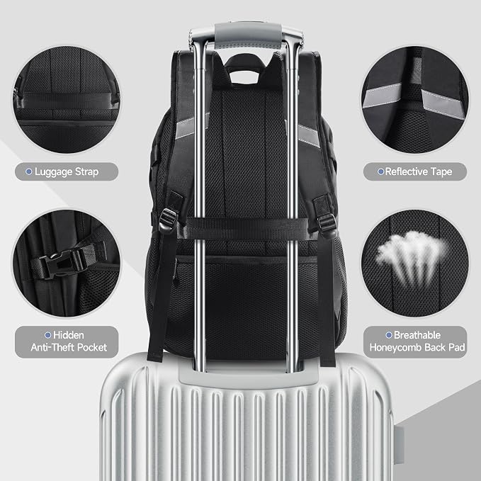 Laptop Backpack for Men Women, Anti-Theft Work Business Daypacks Fit 17 Inch - Image 5