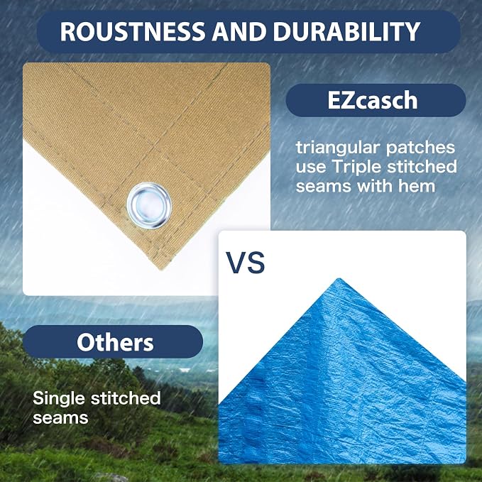 16’x20’ Canvas Tarps Heavy Duty Waterproof Tarpaulins - Image 3