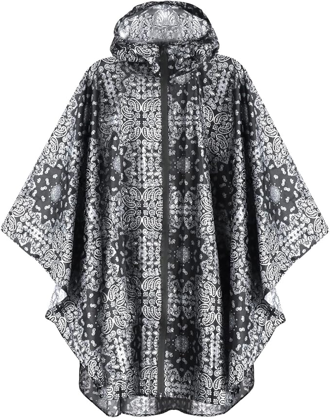 ANYOO Waterproof Rain Poncho Lightweight Reusable Hiking Hooded Coat Jacket by Anyoo