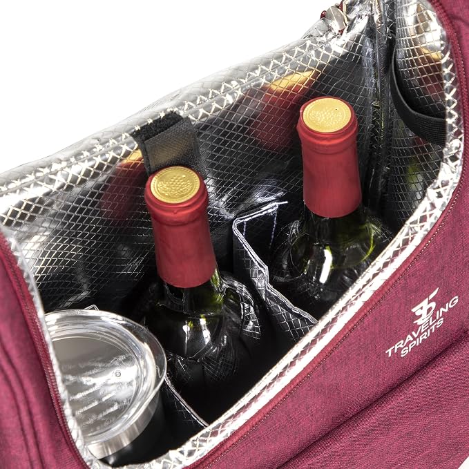 Insulated Red Wine Edition Carrier | 2-3 Bottle Travel Bag - Image 2