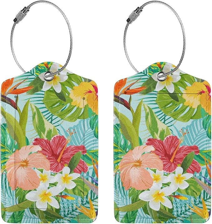 Set of 2 Luggage Tag for Suitcases Tie dye PU Leather Luggage Tag - Image 3