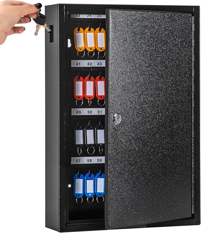 UMEKEN Key Box Wall Mount 64 Position Metal Valet Key Cabinet Lock Box by UMEKEN