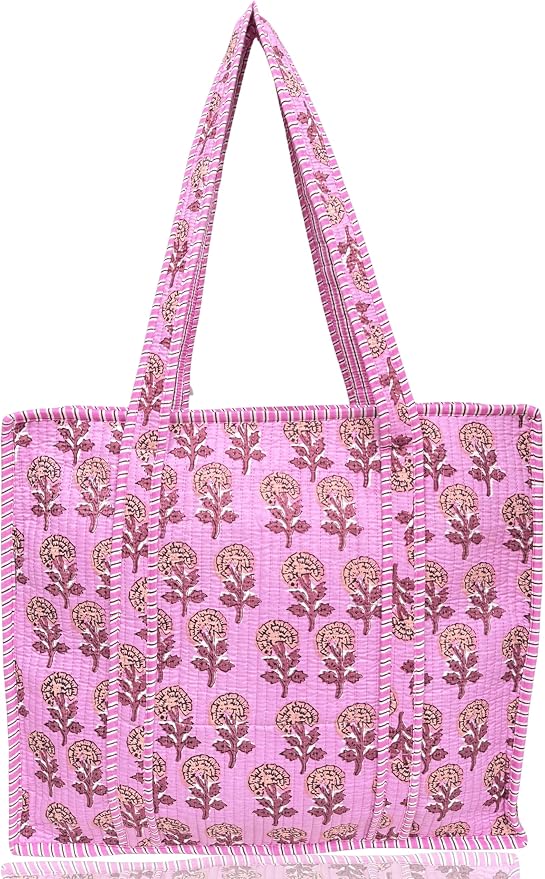 Cotton Quilted Tote Bag for Women – Large Beach & Travel Tote by ThirdEyeExport