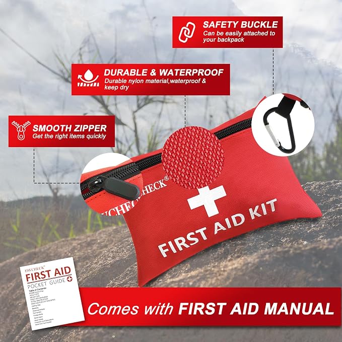 Mini First Aid Kit, 132 Piece Small Waterproof Emergency Medical Kit - Image 4