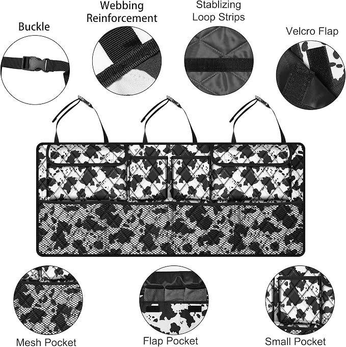Femuar Car Trunk Organizer, Large Capacity Backseat Trunk Organizer, - Image 4