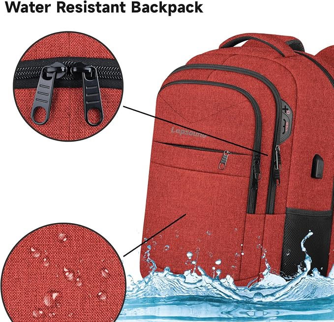 Lapsouno Large Backpack, Travel Laptop Backpack, Carry on Backpack, Sturdy 17 - Image 5