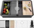 30 Inch Undermount Kitchen Sink Stainless Steel, 30x19 Undermount Workstation by VALONDINO