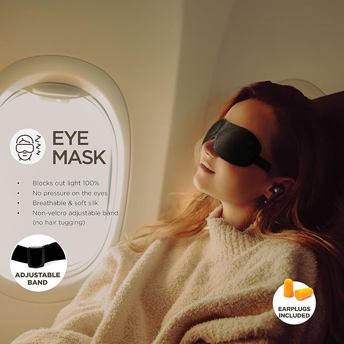 Airplane Neck Pillow Includes Travel Pillow + Airplane Phone Holder Mount + Eye - Image 7