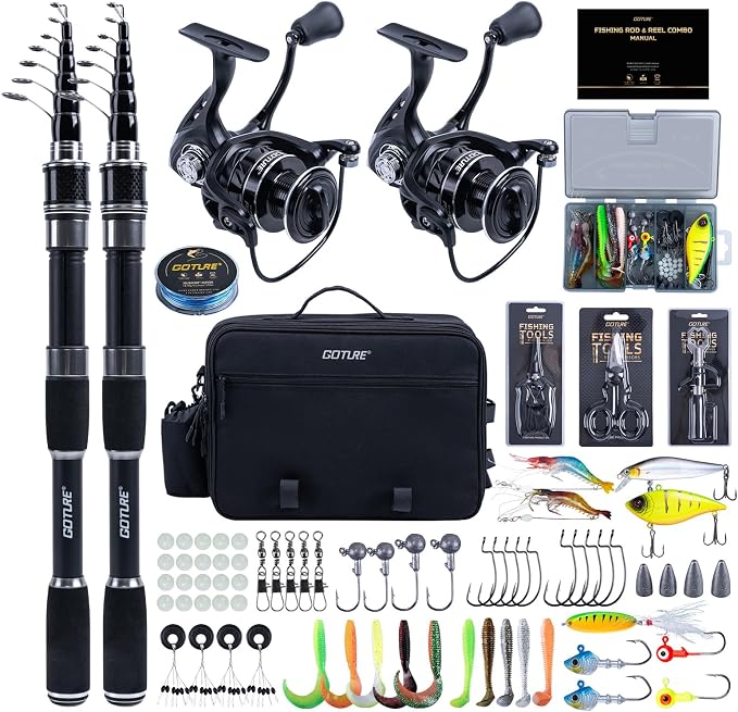 Goture Fishing Rod and Reel Combo, Fishing Pole, Telescopic Fishing Rod Kit by Goture