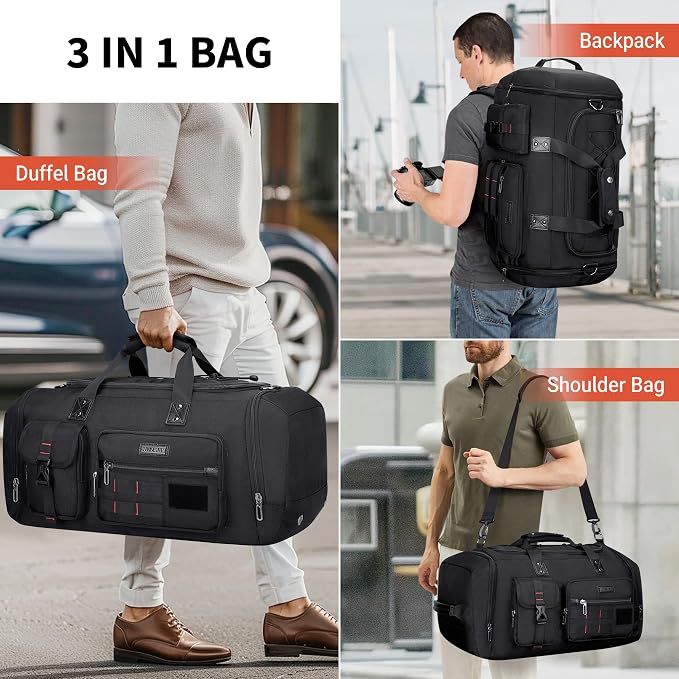 WITZMAN Travel Duffel Bags for Men Large Carry On Weekender Overnight Bag 3 in - Image 2