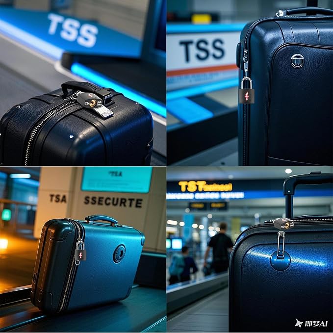 4 Pack Neon Square TSA Approved Luggage Locks - Image 3