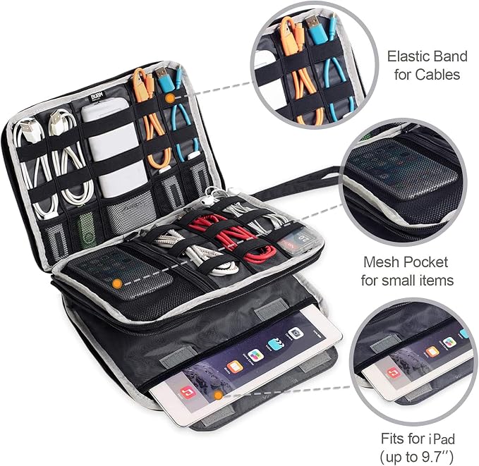 BUBM Double Layer Electronics Organizer/Travel Gadget Bag - Image 4
