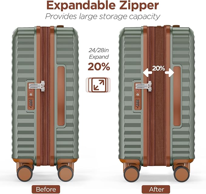 SHOWKOO Luggage Sets 3 Piece Hardside Expandable Suitcase - Image 5