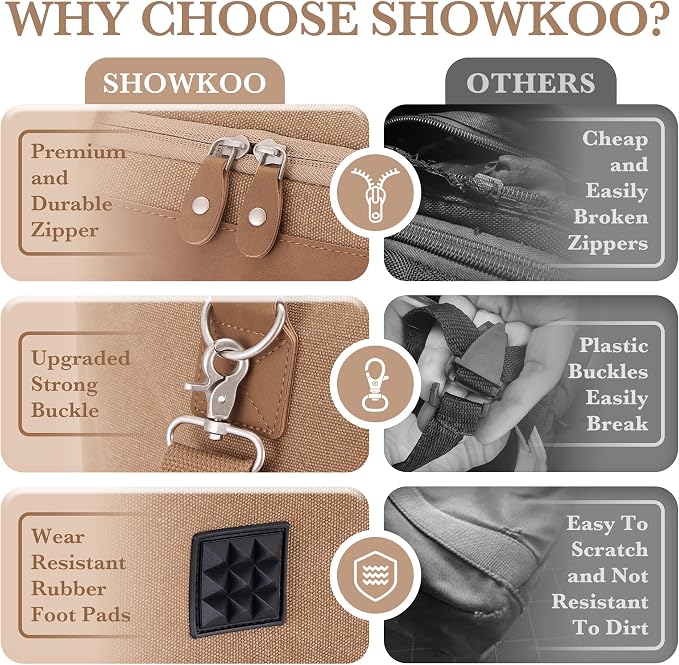 SHOWKOO Duffle Bag for Travel 60L Expandable Canvas Travel Bag Durable Vintage - Image 4