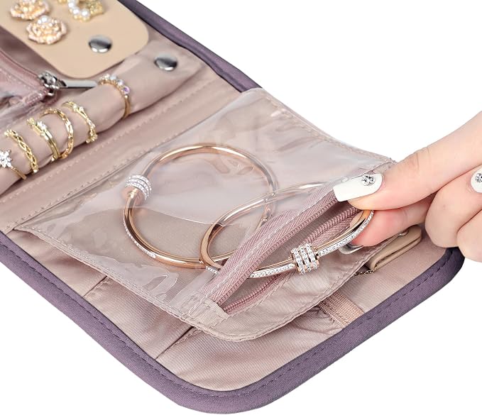 BELALIFE Travel Jewelry Case Organizer, Small Foldable Storage Roll - Image 5