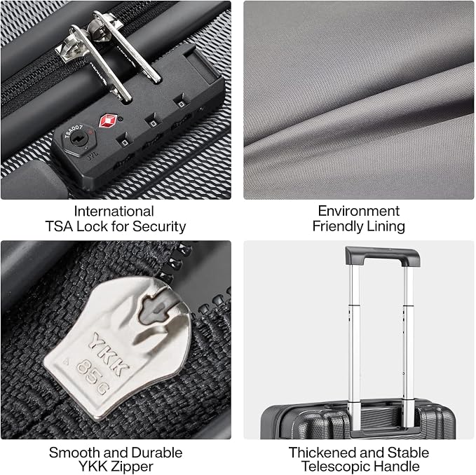 Hanke 20 Inch Carry On Luggage 22x14x9 Airline Approved Lightweight PC Hard - Image 8