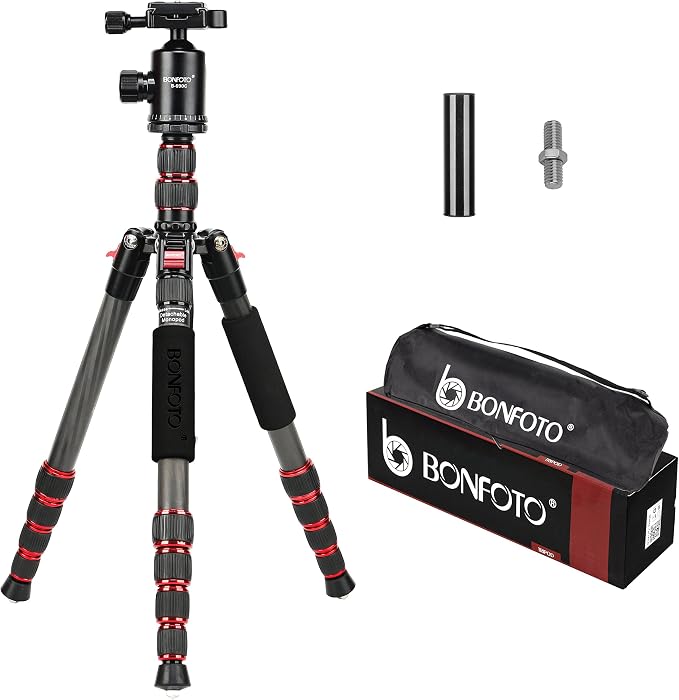 BONFOTO B690C Lightweight Carbon Fiber Portable Tripod Compact Travel Camera by BONFOTO