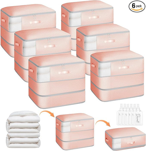 6 Pack Compression Storage Bags - 110L Large Capacity Comforter Storage Bag by Homsorout