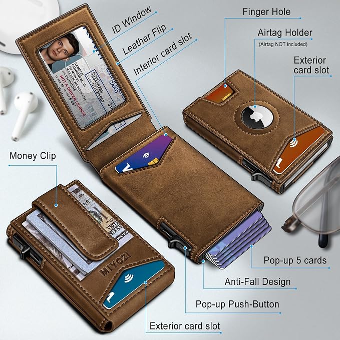 Airtag Wallet for Men, with Money Clip Gift Boxed, Slim Front Pocket Wallet - Image 2