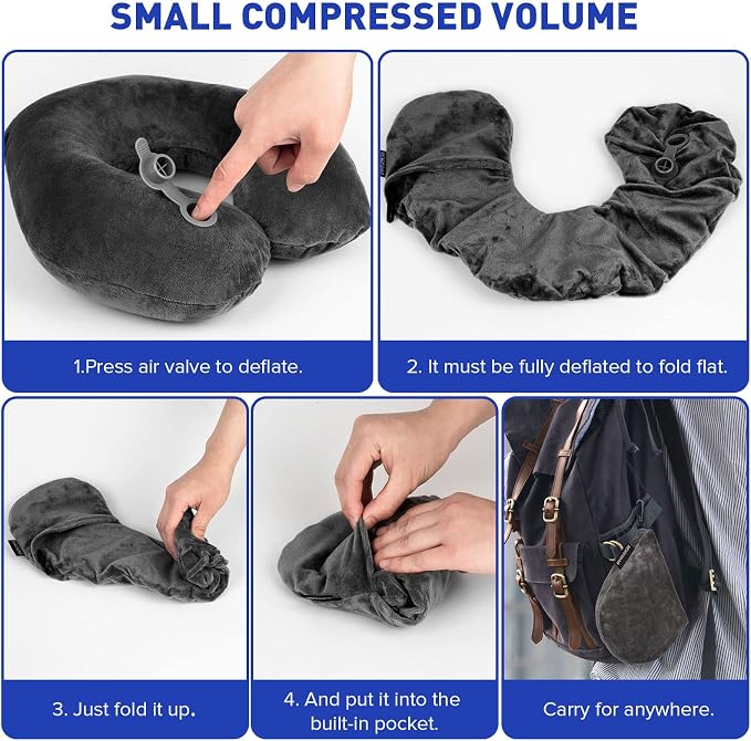 Rewondah Inflatable Travel Pillow, Inflatable Neck Pillow - Image 6