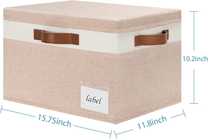 Extra Large Storage Bins with Lids, Foldable Fabric Storage Baskets with Lids - Image 2