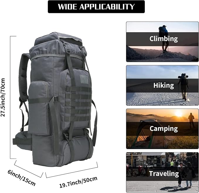 Hiking Backpack for Men 70L/100L Camping Backpack Military Rucksack Molle 3 - Image 5