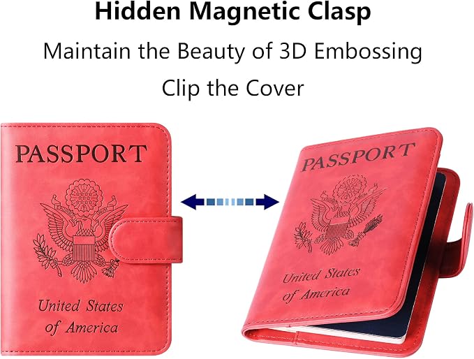 Airtag Passport Holder Cover Wallet Travel Essentials Leather Rfid Blocking - Image 6