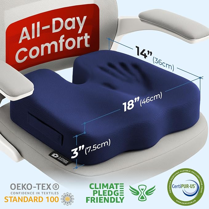 5 STARS UNITED Seat Cushion for Tailbone Pain Relief – Memory Foam Cushion for - Image 5