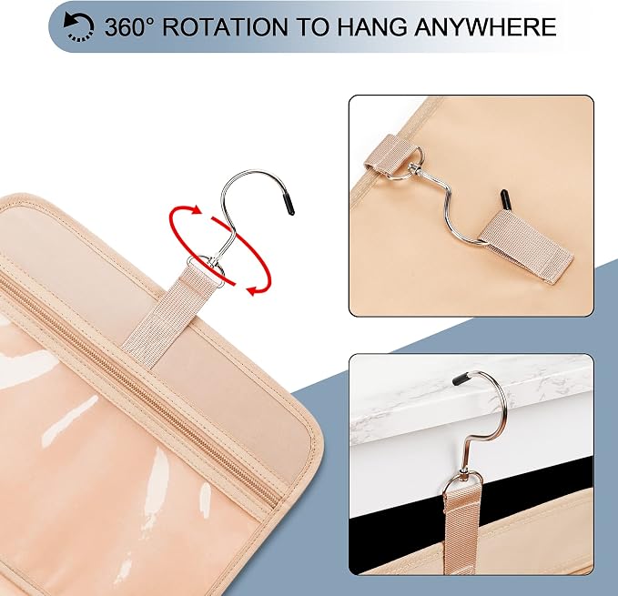 Travel Hanging Toiletry Bag for Women, Extra Large Makeup Bag, Holds Full-Size - Image 7