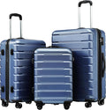Coolife Luggage Suitcase Carry-on Spinner TSA Lock USB Port Expandable by COOLIFE