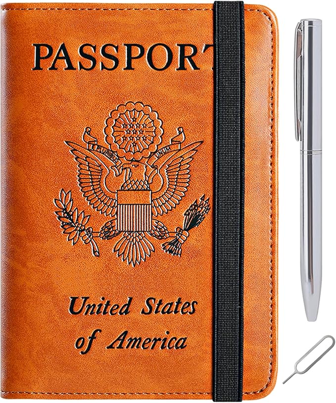 Passport Holder Cover Wallet Travel Essentials RFID Blocking Leather Card Case by PASCACOO