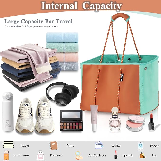 QOGiR Neoprene Multipurpose Beach Bag Tote - Image 3