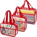 XEWEA Clear Travel Toiletry Bags, 3 Pack TSA Approved Transparent Makeup Bag by XEWEA