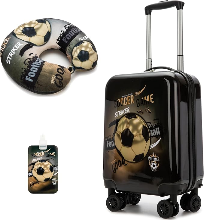 Kids Football Suitcase Set for Boys Hardside Luggage by Homskiii