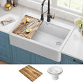KRAUS Bellucci 33” Workstation Drop In Retrofit Farmhouse Single Bowl Granite by KRAUS