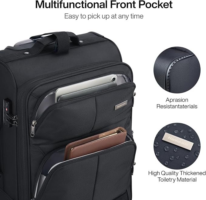 Hanke 20 Inch Softside Expandable Carry On Luggage - Image 5