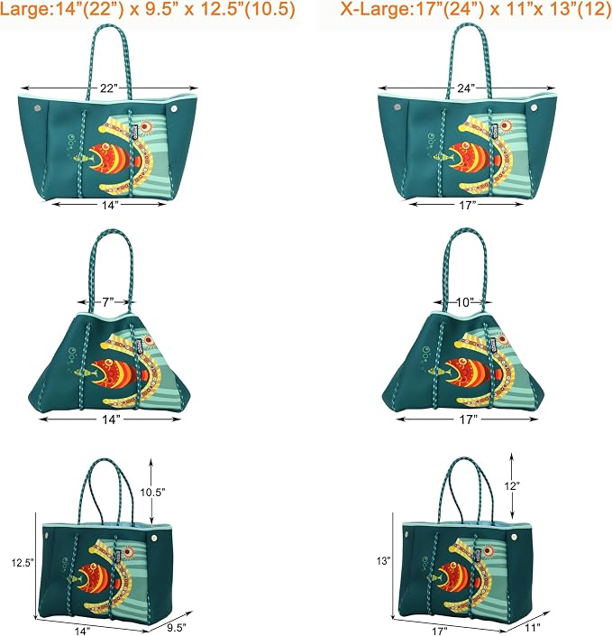 QOGiR Neoprene Multipurpose Beach Bag Tote - Image 3