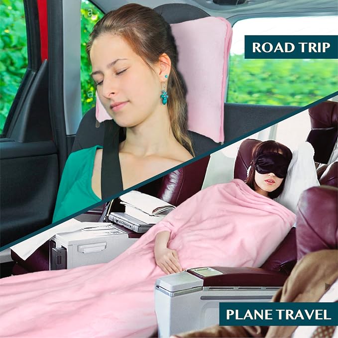PAVILIA Travel Blanket and Pillow, Arms Opening Airplane Blankets - Image 6