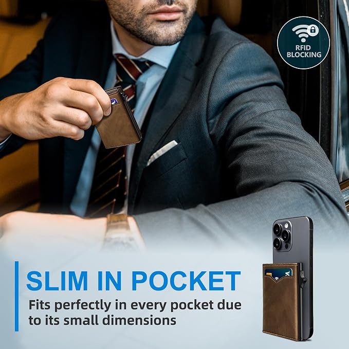 Wallet for Men, with Cash Pocket 2 ID Window 9-13 Cards, Metal Case Smart Slim - Image 6