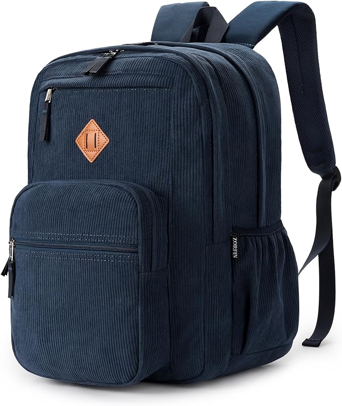 ZORFIN 26L Backpack for College, and Travel: Corduroy Bookbag by ZORFIN-SimpleYetChic
