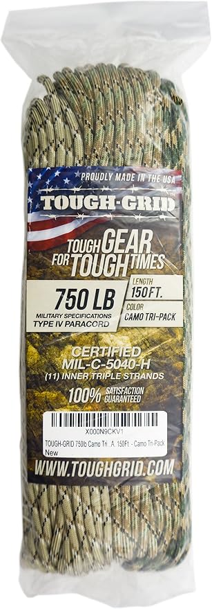 TOUGH-GRID 750 Paracord Rope Nylon Parachute Cord, Made in USA Survival Kit - Image 3