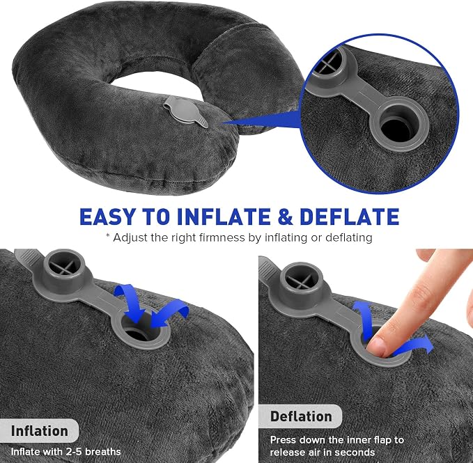 Rewondah Inflatable Travel Pillow, Inflatable Neck Pillow - Image 5