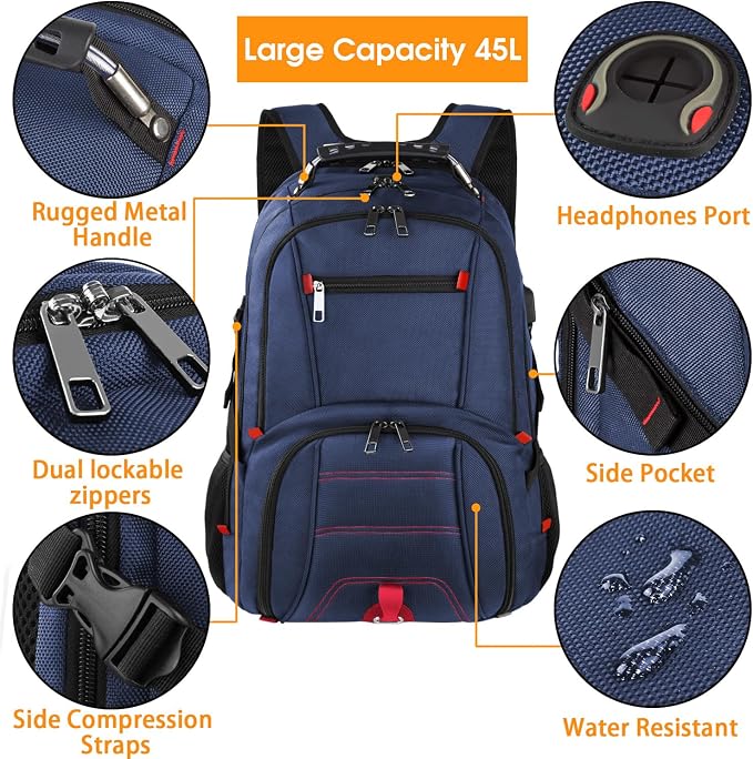 LTINVECK Extra Large 50L Travel Laptop Backpack, Computer bag Backbag - Image 5