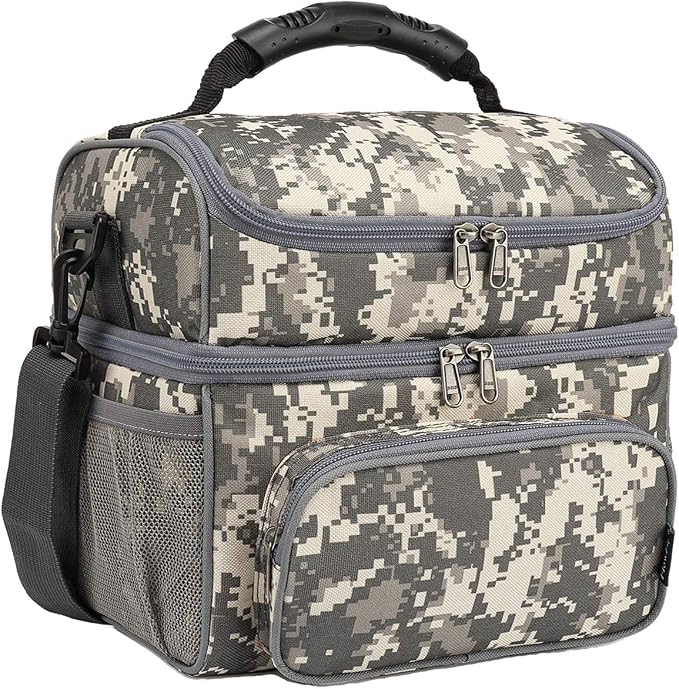 FlowFly Double Layer Cooler Insulated Lunch Bag Adult Lunch Box Large Tote Bag by FlowFly
