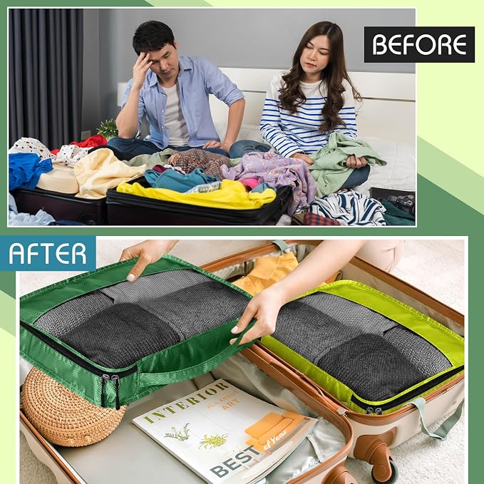 5 Pcs Packing Cubes for Suitcase Large Travel Cubes Carry on Luggage Organizer - Image 8