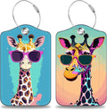 2 Pcs Giraffe in Sunglasses Luggage Tags by Unknown