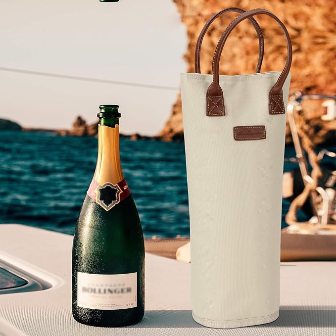 ZORMY Single Bottle Insulated Wine Tote, 1 Bottle Wine Carrier Bag Padded Wine - Image 6